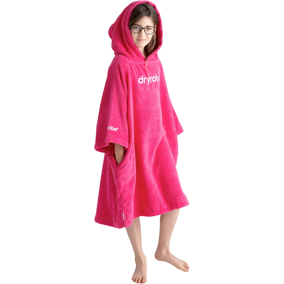 2026 Dryrobe Junior Organic Towel Change Robe ORGANICJTCRHP - Hot Pink